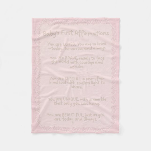 Baby första bekräftelse | Positiv bröstvägg Fleecefilt (Framsidan)