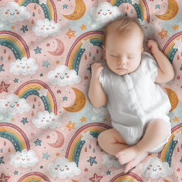 Baby första Blanket Pastel Rainbows & Cuddles Fleecefilt