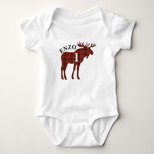 Baby första Bodysuit för älg för T Shirt (Framsida)