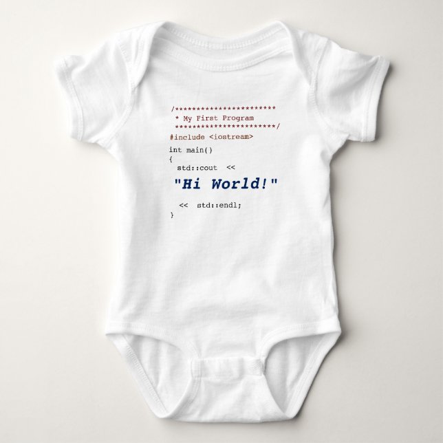Baby första C++ Program Tee Shirt (Framsida)