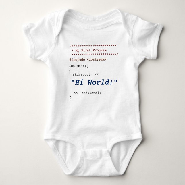 Baby första C++ Program Tröja (Framsida)