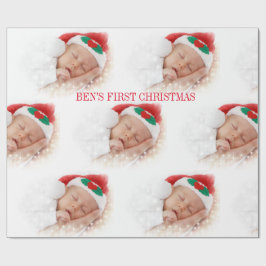 BABY FÖRSTA CHRISTMAS-VARNING PAPPER PRESENTPAPPER