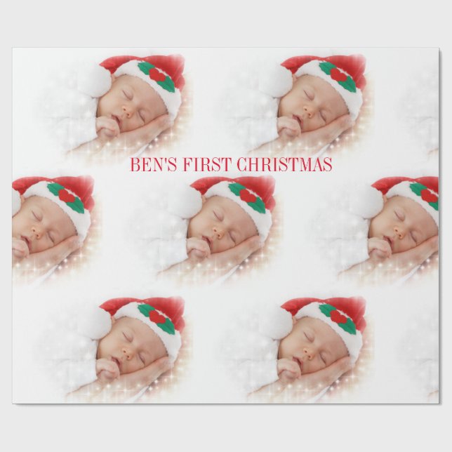 BABY FÖRSTA CHRISTMAS-VARNING PAPPER PRESENTPAPPER (Platt)