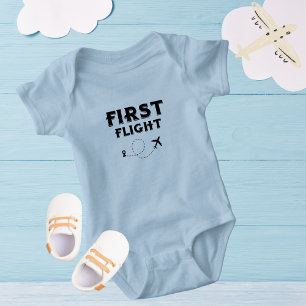 Baby FÖRSTA FLYGNING, Cool Flygplan, Resa,Söt Blå T Shirt
