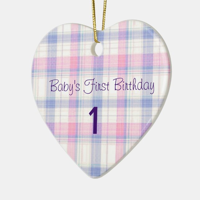 Baby första födelsedag julgransprydnad keramik (Vänster)