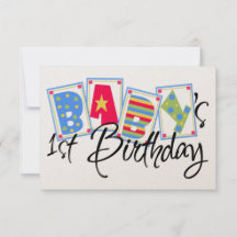 Baby första födelsedagsinbjudan
