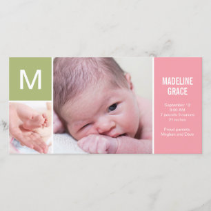 Baby - första födelsemeddelandet - Rosa Meddelande