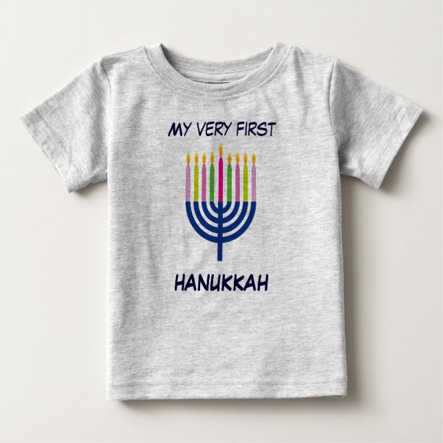 Baby första Hanukkah body suite T Shirt (Framsida)