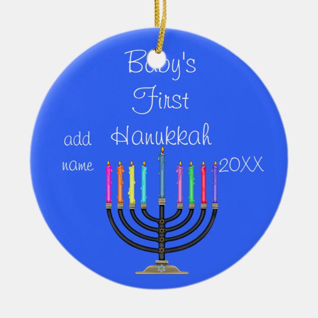 BABY FÖRSTA HANUKKAH prydnad Julgransprydnad Keramik (Framsidan)