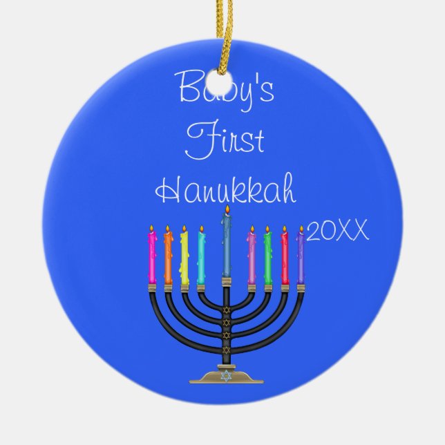 BABY FÖRSTA HANUKKAH prydnad Julgransprydnad Keramik (Framsidan)