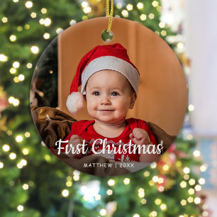 Baby Första jul 1-foto Julgransprydnad Keramik