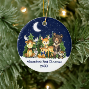 Baby Första jul Animals Hjort Bow Julgransprydnad Keramik