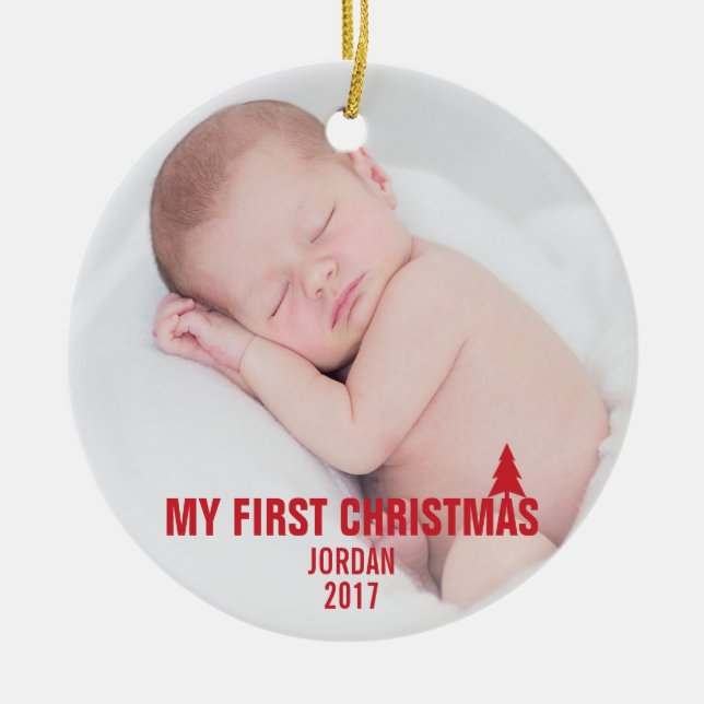 Baby Första jul-Anpassningsbarna Ceramic Ornament  (Framsidan)