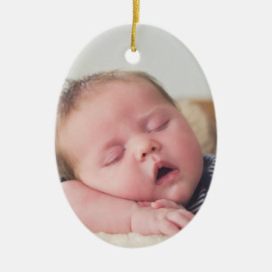 Baby Första jul Baby Photo Blue jul Julgransprydnad Keramik