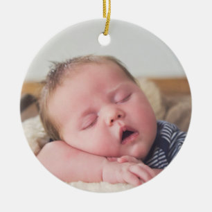 Baby Första jul Baby Photo Blue jul Julgransprydnad Keramik