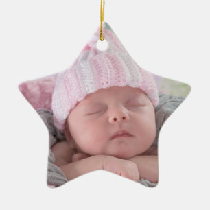 Baby Första jul Baby Photo Rosa jul Julgransprydnad Keramik