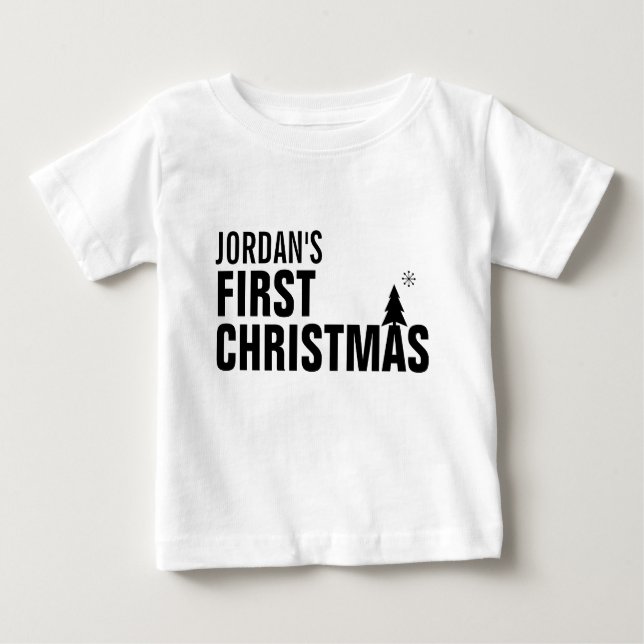 Baby Första jul Baby Tutu Bodydräkt T Shirt (Framsida)