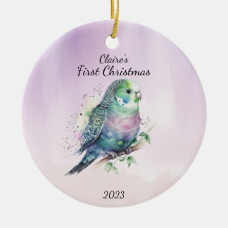 Baby Första jul Bird Personlig Julgransprydnad Keramik
