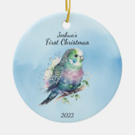 Baby Första jul Bird Personlig Julgransprydnad Keramik