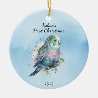 Baby Första jul Bird Personlig Julgransprydnad Keramik