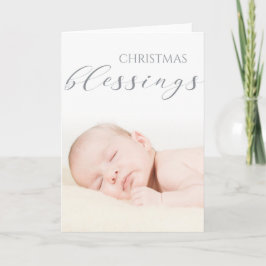 Baby Första jul Blessing -YOUR BABY PHOTO Kort