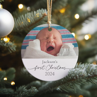 Baby Första jul Ceramic Photo Orname Julgransprydnad Keramik