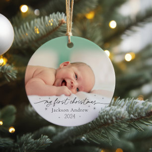 Baby Första jul Ceramic Photo Orname Julgransprydnad Keramik
