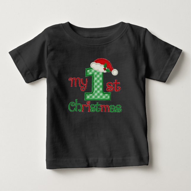 Baby första jul - det skräddarsy namn - t shirt (Framsida)