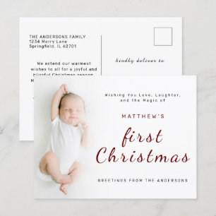 Baby Första jul - enkelt 1 foto Helg Vykort