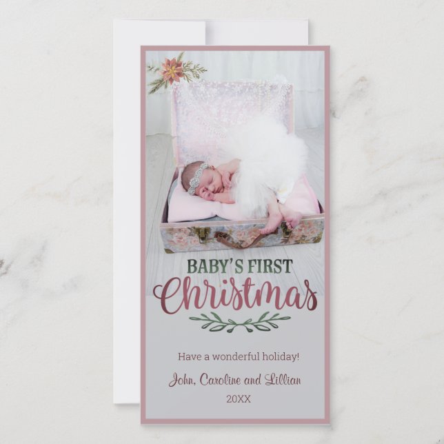 Baby Första jul - Foto Julkort (Framsida)
