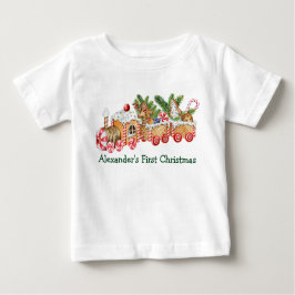 Baby Första jul Gingerbröd Tåg Candy T Shirt