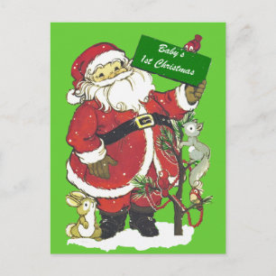 Baby första jul gulliga Santa Helg Vykort