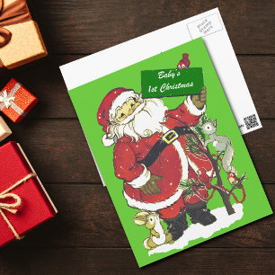 Baby första jul gulliga Santa Helg Vykort