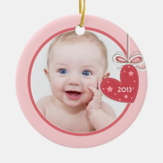 Baby Första jul Heart Photo jul Julgransprydnad Keramik