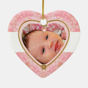 Baby Första jul Heart Ram Julgransprydnad Keramik