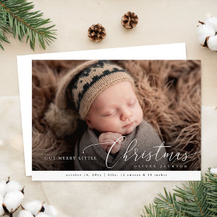 Baby Första jul Helgdag Baby Birth Photo Meddelande