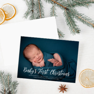 Baby Första jul-helgdag födelsemeddelande Julkort