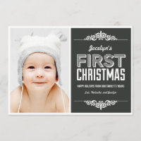 Baby Första jul-Helgdagskorten - Charcol