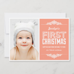Baby Första jul-Helgdagskorten - Salmon Julkort