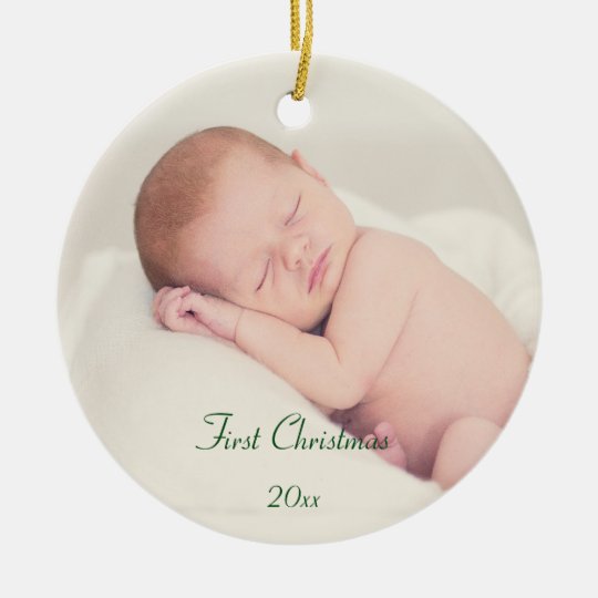 Baby första jul julgransprydnad keramik