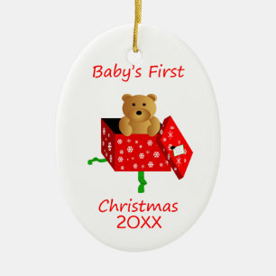 Baby första jul julgransprydnad keramik