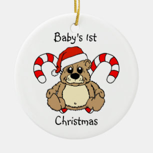 Baby första jul julgransprydnad keramik