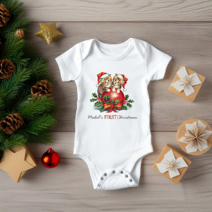 Baby Första jul Kittens Holly Boll T Shirt