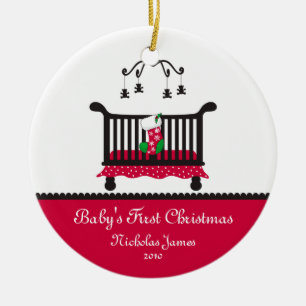 Baby - Första jul - Klott och julklapp Julgransprydnad Keramik