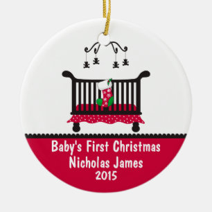 Baby - Första jul - Klott och julklapp Julgransprydnad Keramik