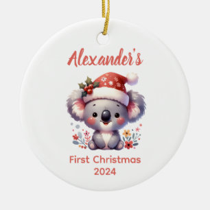 Baby första jul Koala Bear Animal Julgransprydnad Keramik