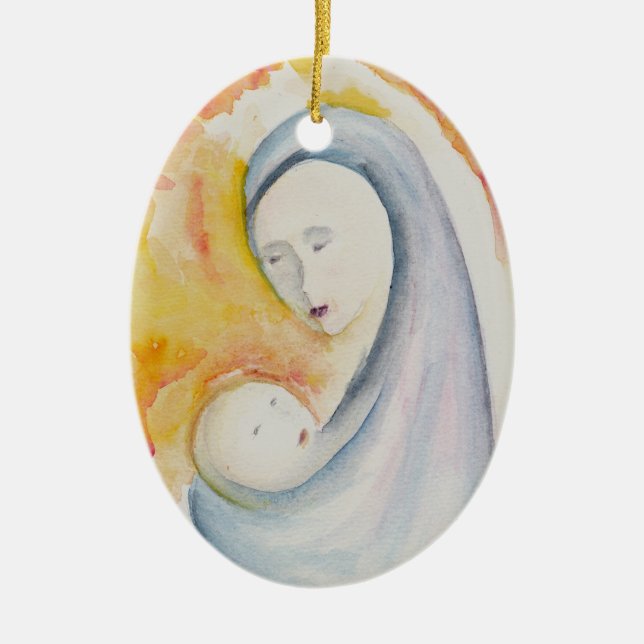 Baby första jul Madonna och Child Ornament (Framsidan)