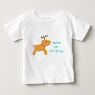 Baby första jul med den gulliga renen t-shirt