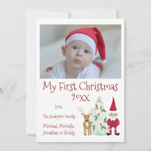 Baby Första jul med Photo Julkort