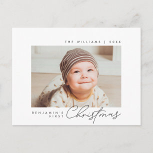 Baby: Första jul, meddelande med foto Vykort